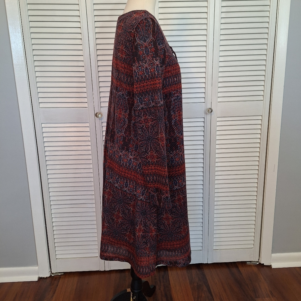 New directions boho long sleeve dress sz large - Picture 2 of 5